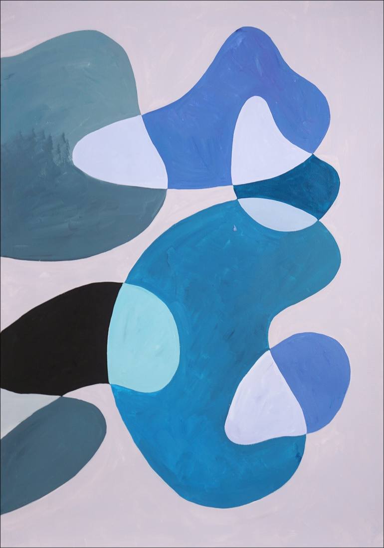 Original Abstract Patterns Painting by Kind of Cyan