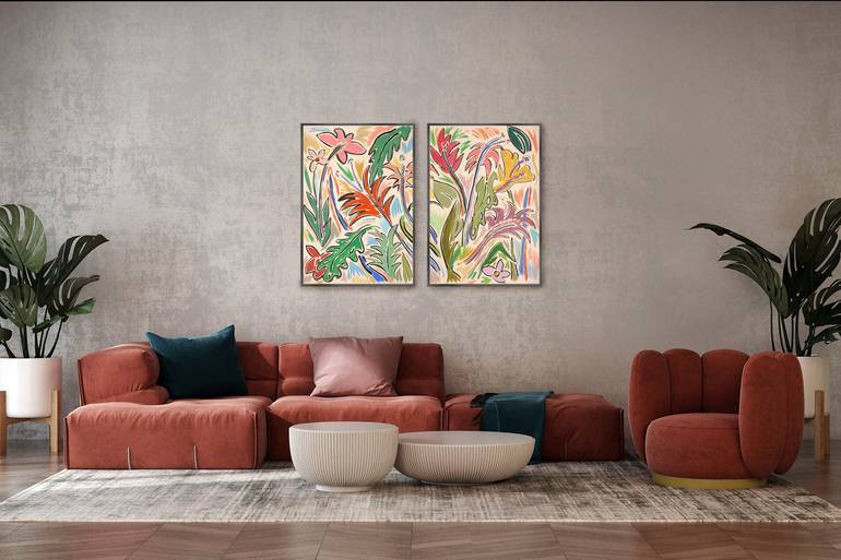 Original Floral Painting by Kind of Cyan