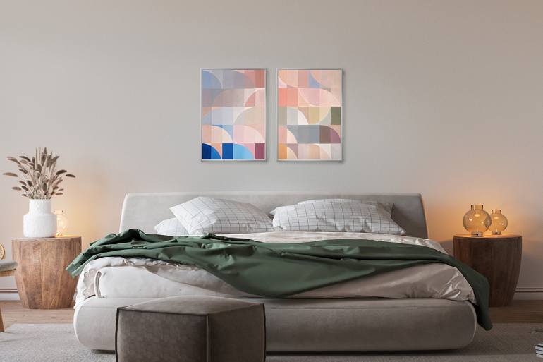 Original Abstract Geometric Painting by Kind of Cyan