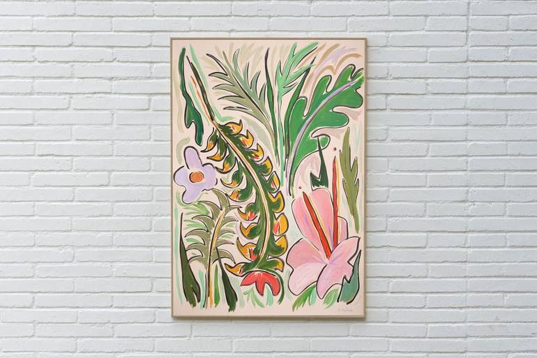 Original Abstract Expressionism Floral Painting by Kind Of Cyan