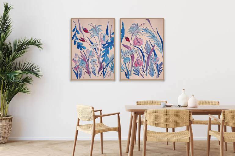 Original Floral Painting by Kind of Cyan