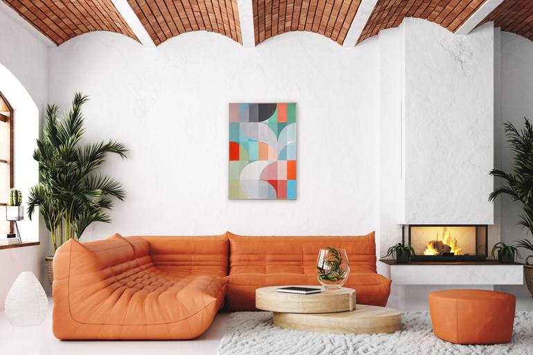 Original Contemporary Geometric Painting by Kind of Cyan