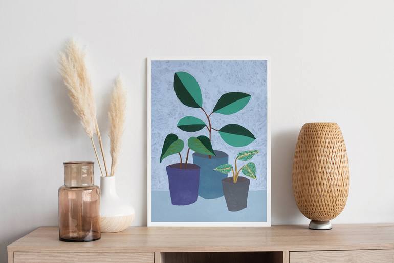 Original Contemporary Botanic Painting by Kind of Cyan