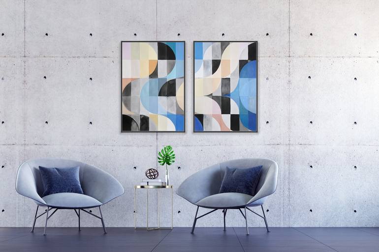 Original Art Deco Abstract Painting by Kind of Cyan