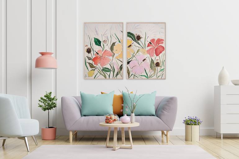 Original Fine Art Floral Painting by Kind of Cyan