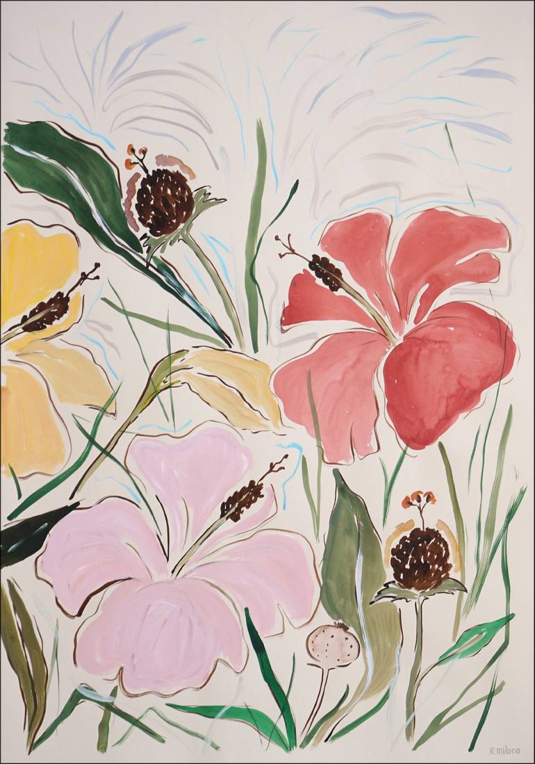 Original Fine Art Floral Painting by Kind Of Cyan