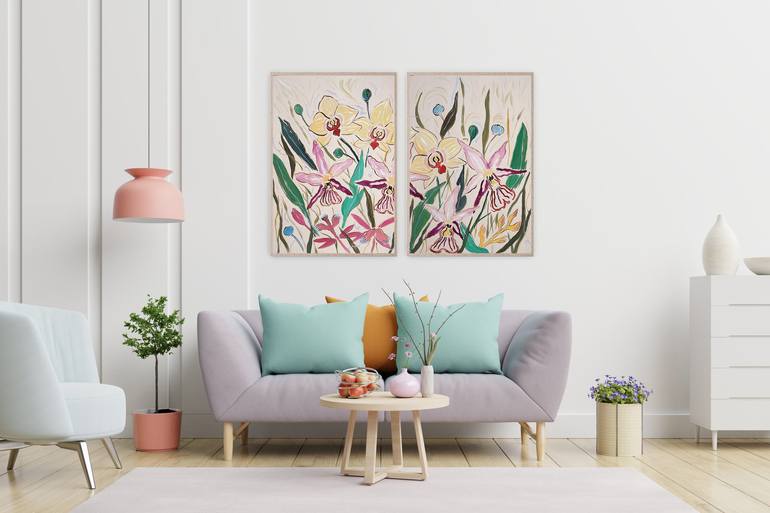Original Fine Art Floral Painting by Kind of Cyan
