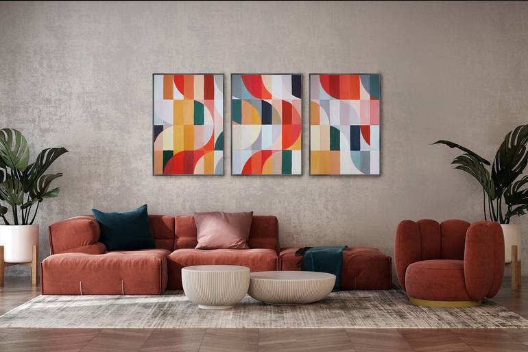 Original Abstract Patterns Painting by Kind of Cyan