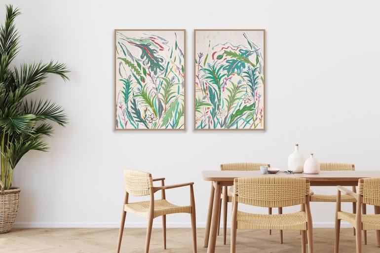 Original Abstract Botanic Painting by Kind of Cyan