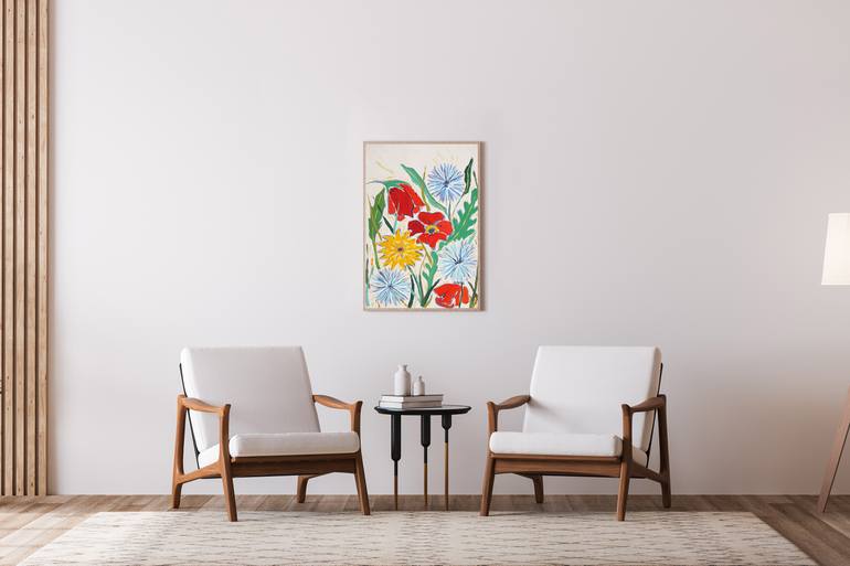 Original Abstract Floral Painting by Kind Of Cyan