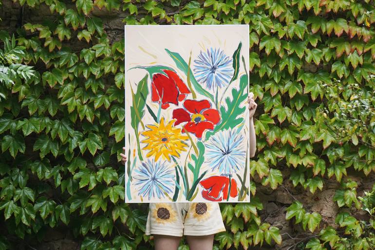 Original Abstract Floral Painting by Kind Of Cyan