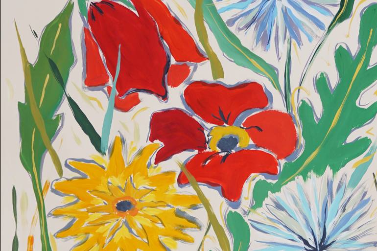 Original Abstract Floral Painting by Kind Of Cyan