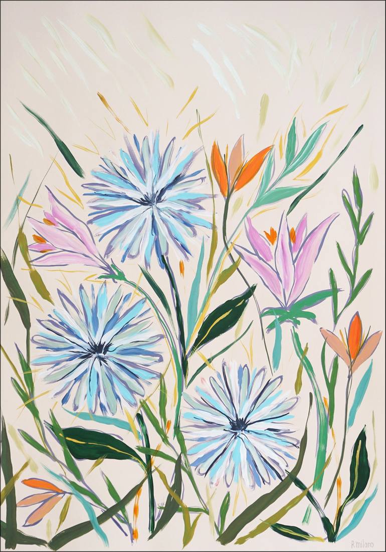 Original Abstract Floral Paintings by Kind Of Cyan