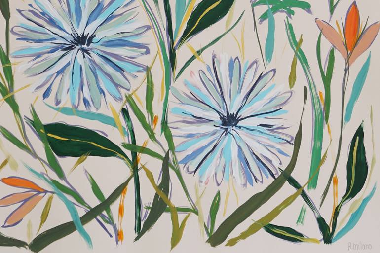 Original Abstract Floral Painting by Kind Of Cyan