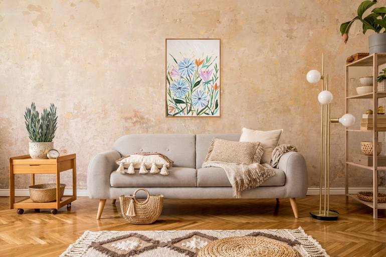 Original Abstract Floral Painting by Kind Of Cyan