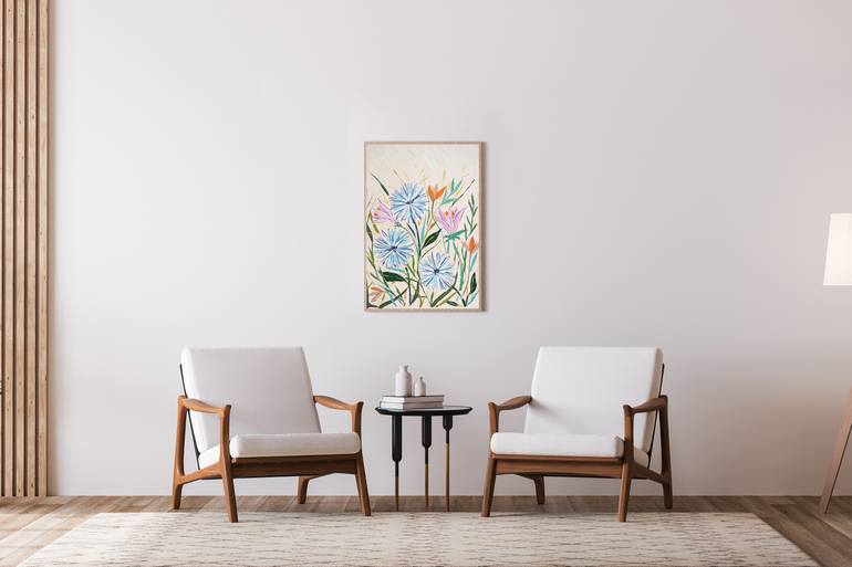 Original Abstract Floral Painting by Kind Of Cyan