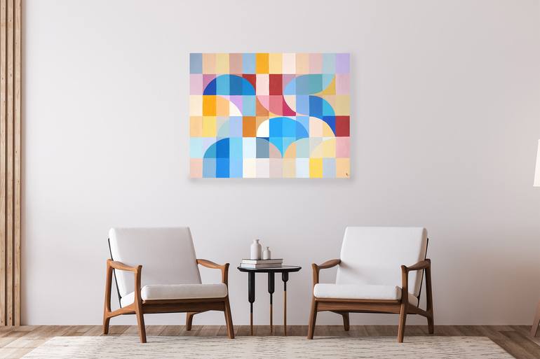 Original Abstract Patterns Painting by Kind of Cyan