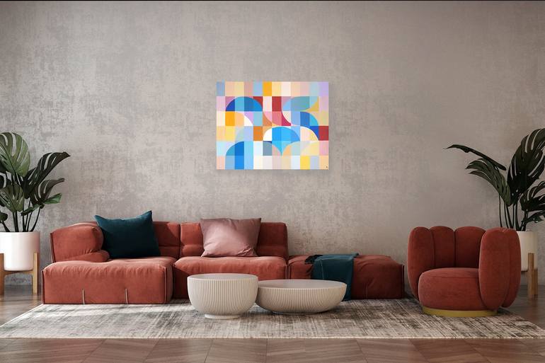 Original Abstract Patterns Painting by Kind of Cyan