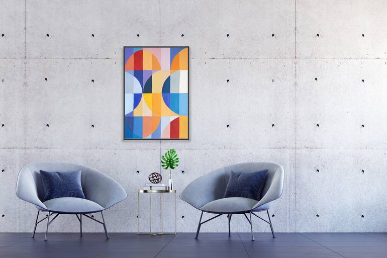 Original Bauhaus Abstract Painting by Kind Of Cyan