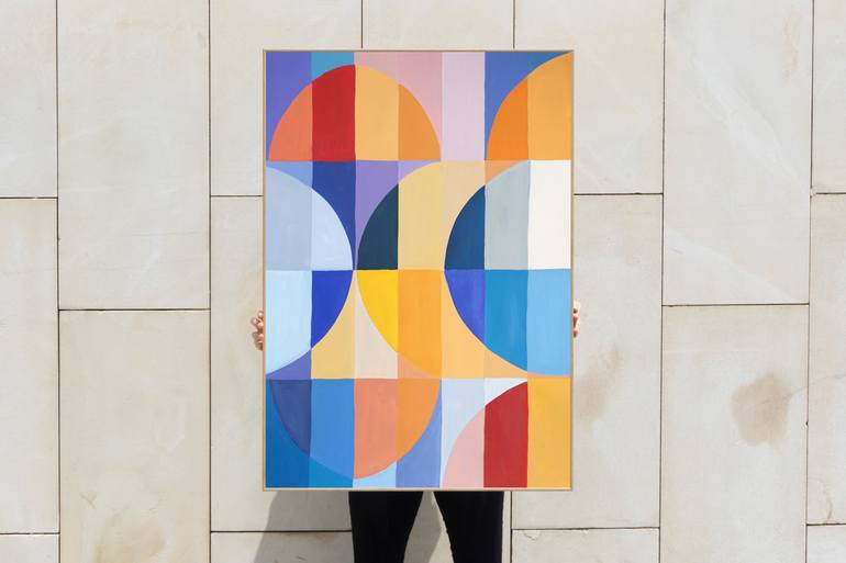 Original Bauhaus Abstract Painting by Kind Of Cyan