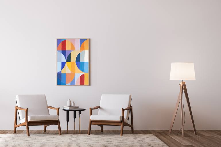 Original Bauhaus Abstract Painting by Kind Of Cyan