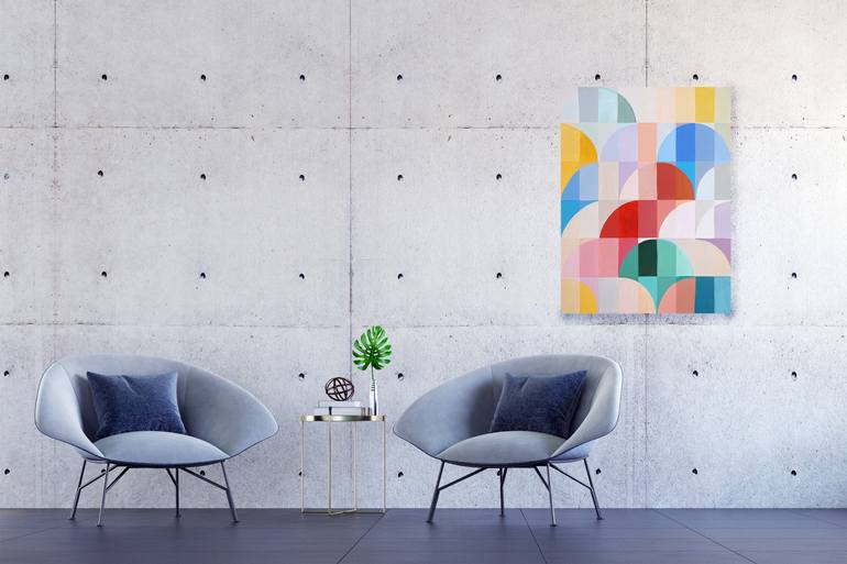 Original Algorithmic Geometric Painting by Kind Of Cyan