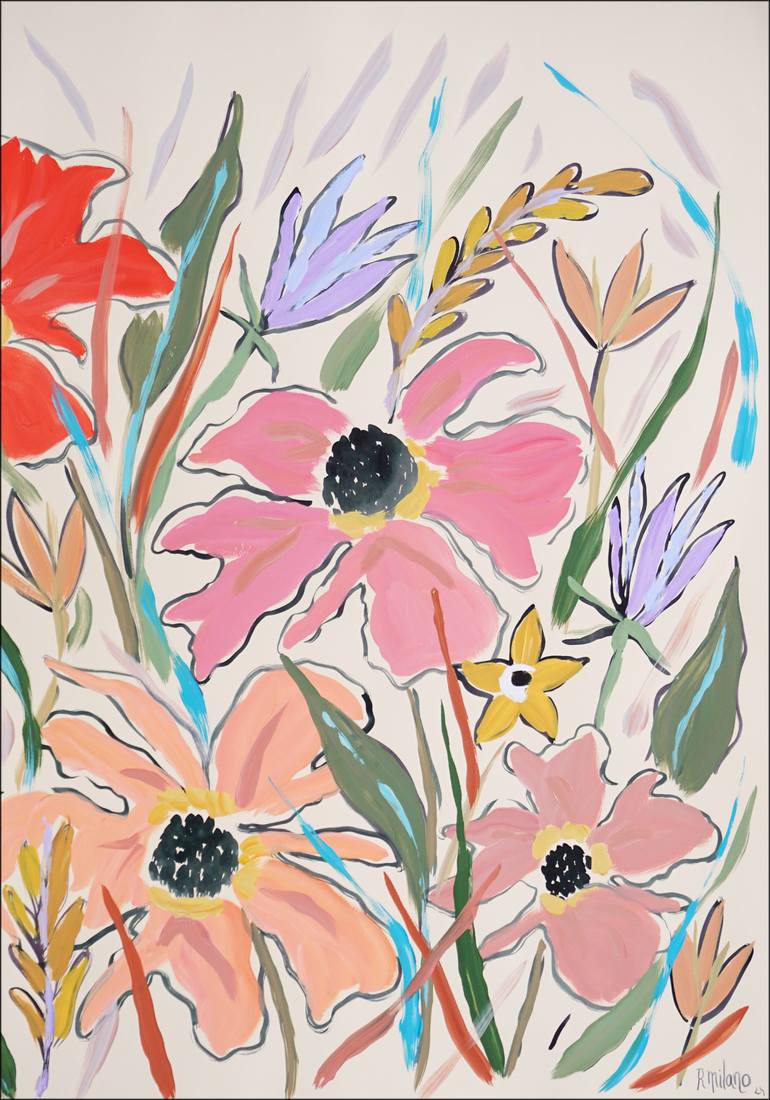 Original Expressionism Botanic Painting by Kind Of Cyan