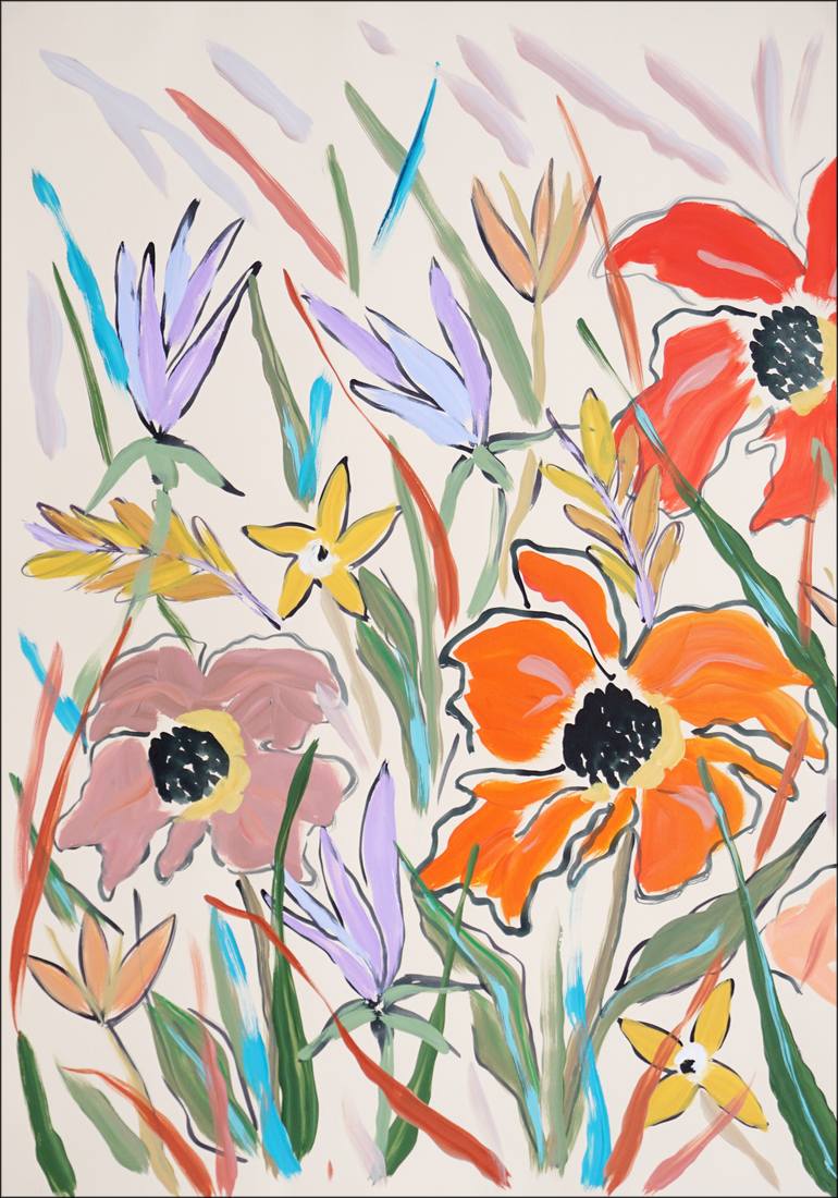 Original Expressionism Botanic Painting by Kind Of Cyan