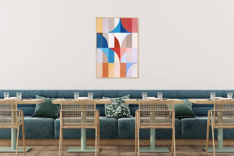 Original Abstract Geometric Painting by Kind Of Cyan