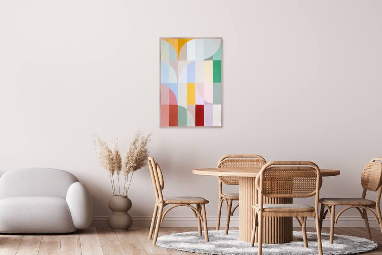 Original Bauhaus Geometric Painting by Kind Of Cyan