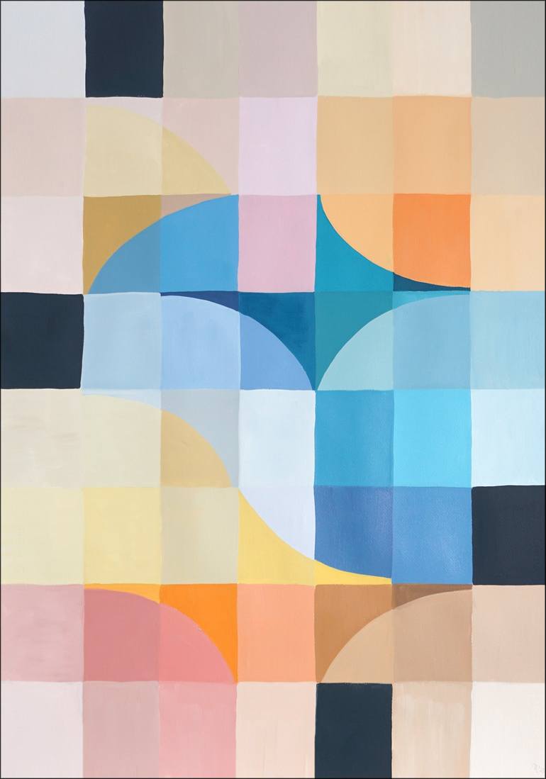 Original Algorithmic Geometric Paintings by Kind Of Cyan