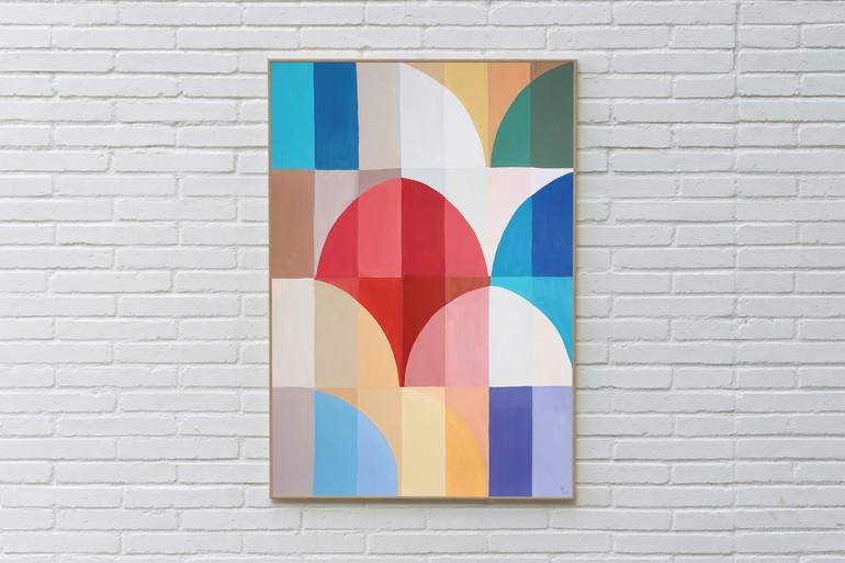 Original Bauhaus Abstract Painting by Kind Of Cyan