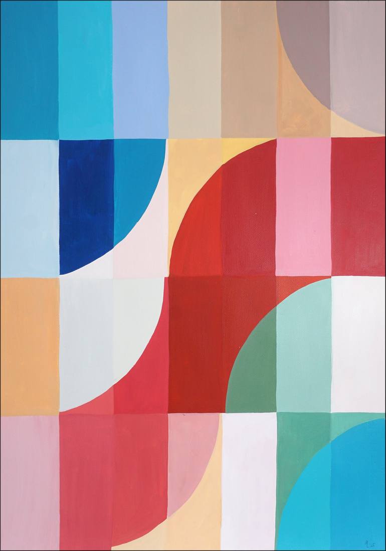 Original Geometric Patterns Paintings by Kind Of Cyan