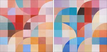 Original Abstract Geometric Painting by Kind Of Cyan