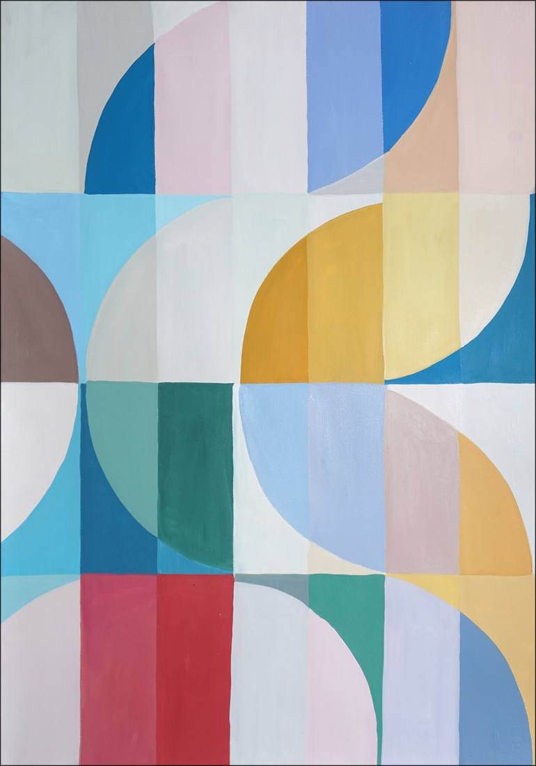 Original Art Deco Abstract Painting by Kind Of Cyan