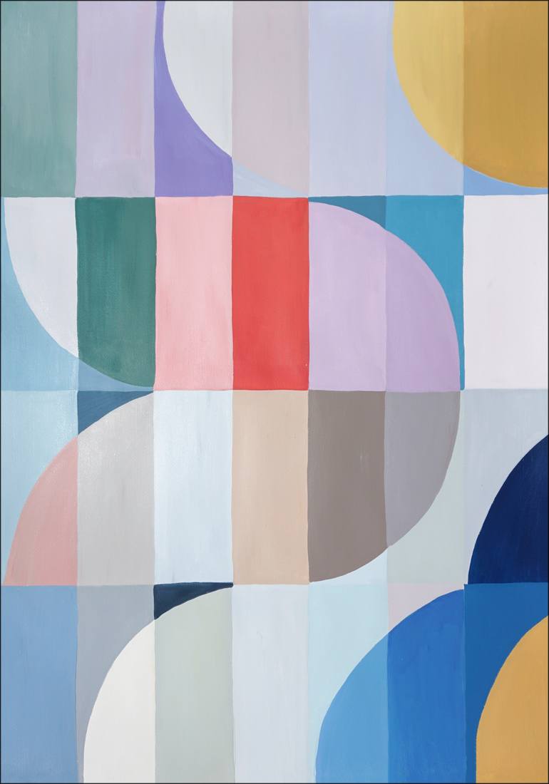 Original Art Deco Abstract Painting by Kind Of Cyan