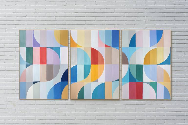 Original Art Deco Abstract Painting by Kind Of Cyan