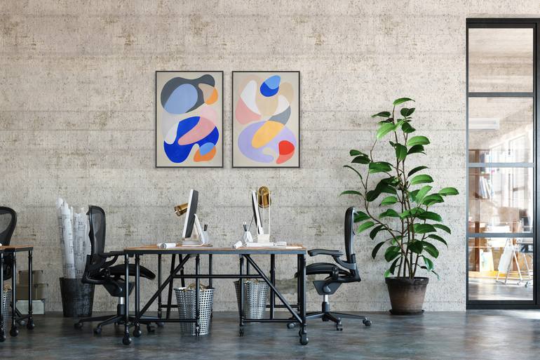 Original Art Deco Abstract Painting by Kind Of Cyan