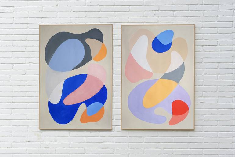 Original Art Deco Abstract Painting by Kind Of Cyan