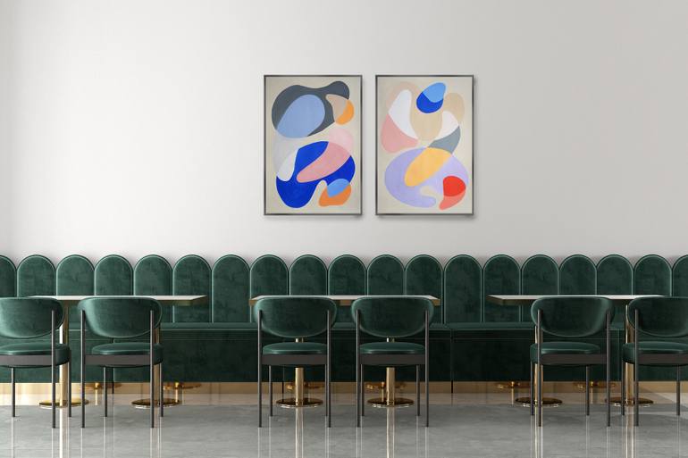 Original Art Deco Abstract Painting by Kind Of Cyan