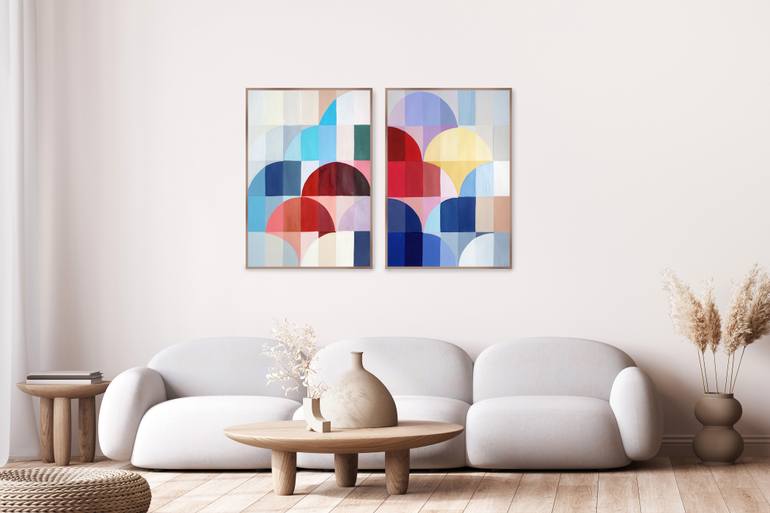 Original Abstract Architecture Painting by Kind Of Cyan