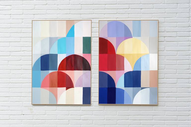 Original Abstract Architecture Painting by Kind Of Cyan
