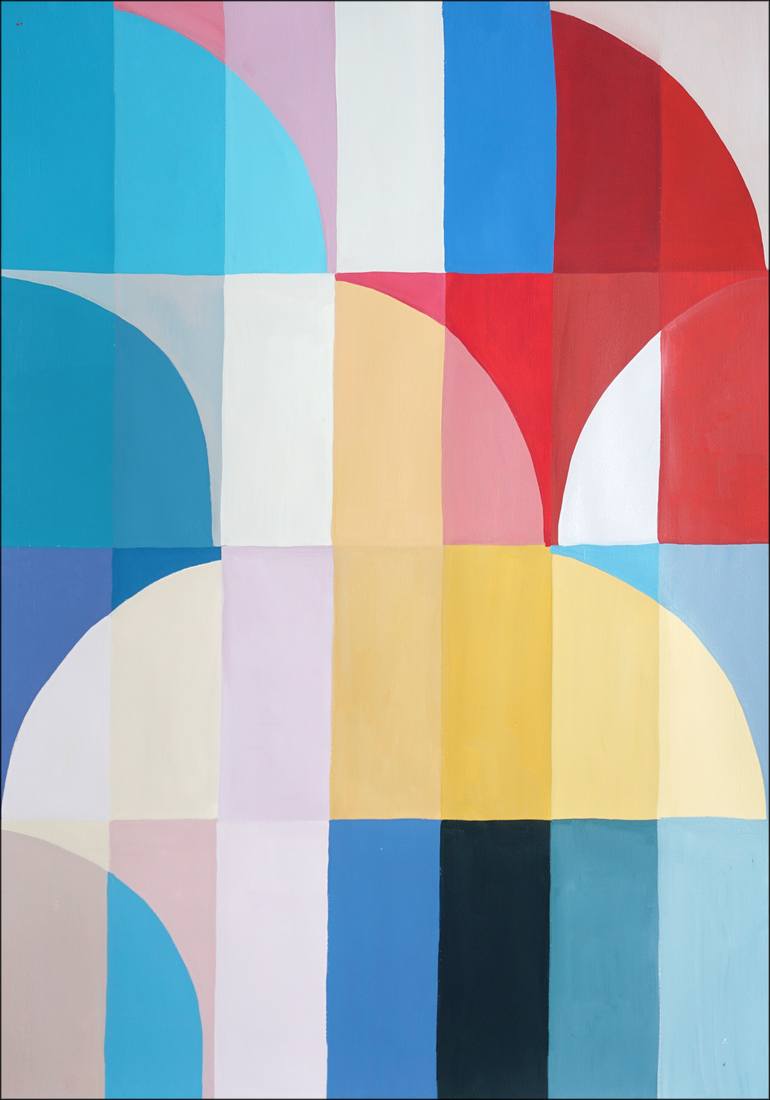 Original Abstract Architecture Painting by Kind Of Cyan