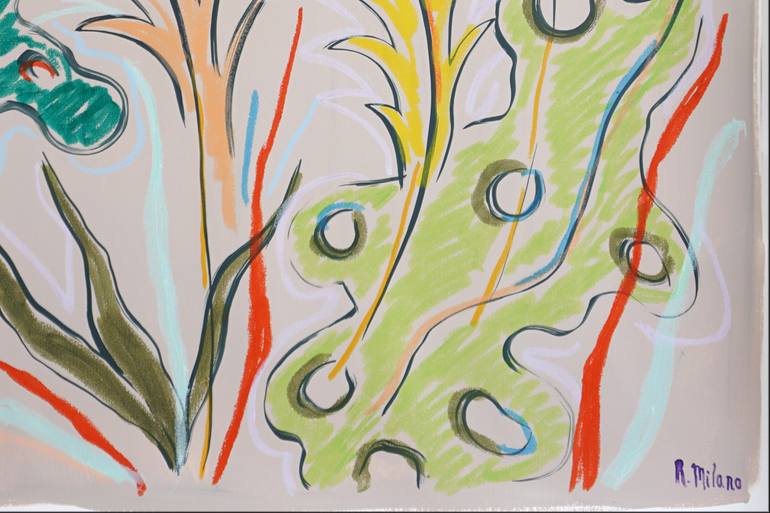 Original Expressionism Botanic Painting by Kind Of Cyan
