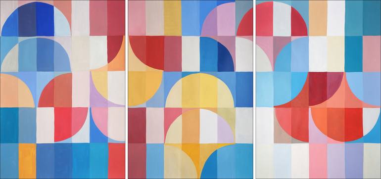 Original Architecture Painting by Kind Of Cyan | Abstract Art on Paper | Vivid Blossoming Arcs II