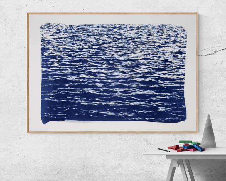 Original Abstract Seascape Printmaking by Kind of Cyan