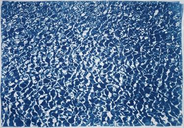 Infinity Pool Water Reflection / Cyanotype Print on Watercolor Paper - Limited Edition of 50 thumb