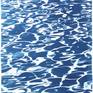 This is an exclusive handprinted limited edition of a cyanotype.
This beautiful triptych is called "Fresh California Pool patterns", which shows the semi-abstract movements of light reflecting in a California swimming pool.
Details:
+ Edition Size: only 20
+ Stamped and Certificate of Authenticity provided.
+ Measurements : 100x210 cm (40 x 84 in.)
Each paper measures 100cm x 70cm (about 40 in. x 28 in.) each. , a standard frame size.
+ All cyanotype prints are made on high-quality Italian watercolor paper.
WHAT IS A CYANOTYPE?
The cyanotype (a.k.a. sun-print) process is one of the oldest in the history of photography, dating back to the 1840's.
Cyanotypes were then made famous by Anna Atkins, considered the first female photographer!
Inspired by nature, we feel the need to look back at a craft that is handmade, analogue, and using an all-natural light source: the sun.
Our cyanotypes are made by coating high-quality Italian watercolor paper with a light-sensitive emulsion. We then expose it in direct sunlight for several minutes using a photo negative to get the best image quality. Finally, the print is washed and fixed with water to stop the reaction and prevent fading.
What you get is an amazing, royal blue image... with absolutely no ink involved! And since each print is handmade, tones will give gorgeous, subtle variations. The beauty of cyanotypes is that each print is absolutely unique.