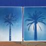 Exclusive limited edition cyanotype diptych.
Details:
+ Title: Duo of Egyptian Palms
+ Year: 2019
+ Edition Size: 20
+ Stamped and Certificate of Authenticity provided
+ Measurements : 100x140 cm (40 x 55 in.) Each paper measures 70x100 cm (28x 40 in.) each, a standard frame size
+ All cyanotype prints are made on high-quality Italian watercolor paper
WHAT IS A CYANOTYPE?
The cyanotype (a.k.a. sun-print) process is one of the oldest in the history of photography, dating back to the 1840's.
Cyanotypes were then made famous by Anna Atkins, considered the first female photographer. Inspired by nature, we feel the need to look back at a craft that is handmade, analogue, and using an all-natural light source: the sun.
Our cyanotypes are made by coating high-quality Italian watercolor paper with a light-sensitive emulsion. We then expose it in direct sunlight for several minutes using a photo negative to get the best image quality. Finally, the print is washed and fixed with water to stop the reaction and prevent fading.
What you get is an amazing, royal blue image, with absolutely no ink involved. And since each print is handmade, tones will give gorgeous, subtle variations. The beauty of cyanotypes is that each print is absolutely unique.
