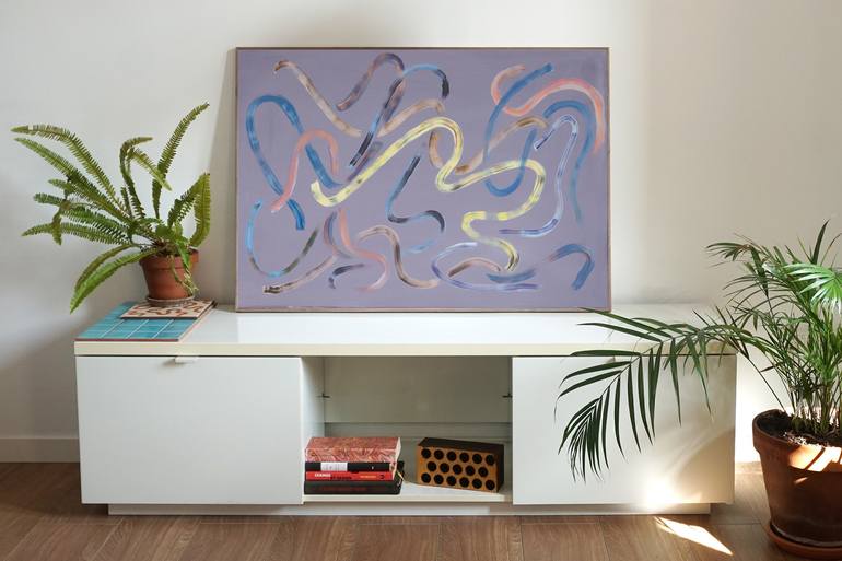 Original Conceptual Abstract Painting by Kind of Cyan